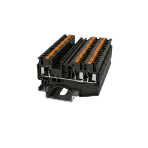 Клемма проходная, push-in DS2.5-TW-01P-13-00Z(H), 24A, 800V, 3 присоед., 2.5(0,2_4)mm², черный фото