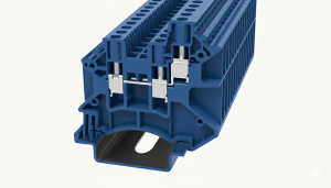 Клемма проходная, винт DC2.5-TW-01P-12-00Z(H), 24A, 1000V, 3 присоед., 2.5(0,2_4)mm², синяя фото