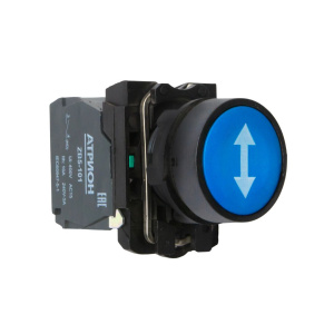 Кнопка LA37-B5A10BP-AUD, 1NO, 3A(240VAC), синяя с символом "↕", фронт IP66 фото
