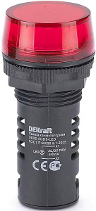 Лампа комм. ADDS 22 мм LED красн. 220В AC/DC ЛK-22 DEKraft фото