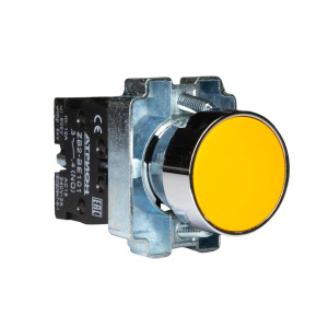 Кнопка XB2-BA51, 1NO, 3A(240VAC), желтая, фронт IP40 фото