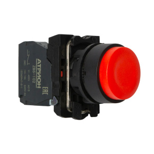 Кнопка выступающая LA37-B5L01RP, 1NC, 3A(240VAC), красная, фронт IP66 фото