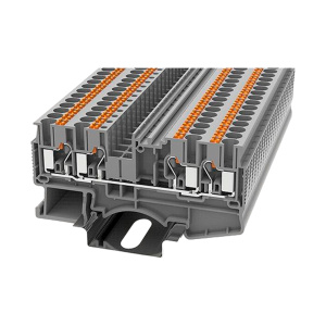 Клемма проходная, push-in DS2.5-QU-01P-11-00Z(H), 24A, 800V, 4 присоед., 2.5(0,2_4)mm², серая фото