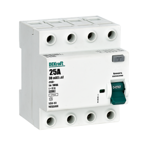 УЗО УЗО03-6кА-4P-032А-030-AC, 4P, 32A, 6kA, 30mA, тип AC, 4M фото