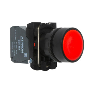 Кнопка LA37-B5H01RP, с фиксацией, 1NС, 3A(240VAC), красная, фронт IP66 фото