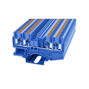 Клемма проходная, push-in DS2.5-QU-01P-12-00Z(H), 24A, 800V, 4 присоед., 2.5(0,2_4)mm², синяя фото