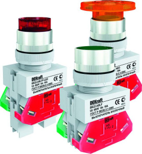 Кнопка ВК30-ABLF-RED, 1NO+1NC, красная, фронт IP54 фото
