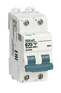 Выключатель автоматический BA-105-DC-2P-025A-C, 2P, 25A, хар-ка C, 6kA, 250VDC на полюс, 2M фото