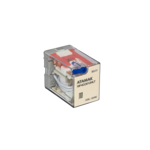 Реле 18F-4CO-012HLT, 4CO, 6A(250VАС/30VDC), 12VDC, механический индикатор, кнопка тест, LED (A1-, А2+) фото