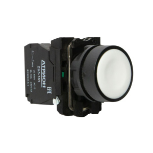 Кнопка LA37-B5A10WP, 1NO, 3A(240VAC), белый, фронт IP66 фото