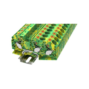 Клемма заземления, push-in DS16-TW-PE-01P-1C-00Z(H), 3 присоед., 16(0,5_25)mm², желто-зеленая фото
