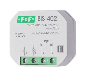 Реле импульсное BIS-402, 1NO, 8A(230VAC), 230VAC, монтаж в коробку Ø60mm фото