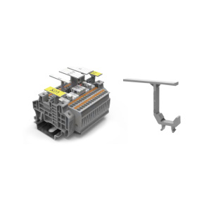 Держатель маркировки DTH5-25x5-11-00Z(H), серый пластик, для установки на клемму или стопор концевой фото
