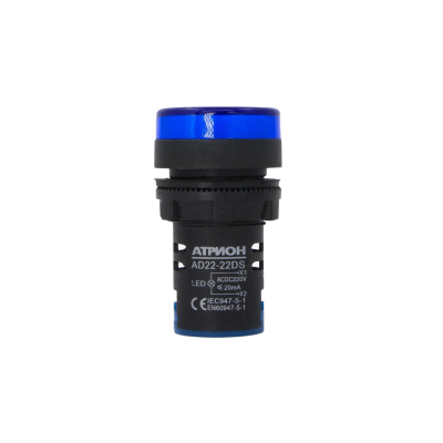 Лампа сигнальная AD22-220AC/DC-b синяя, светодиодная, 220VАС/DC фото