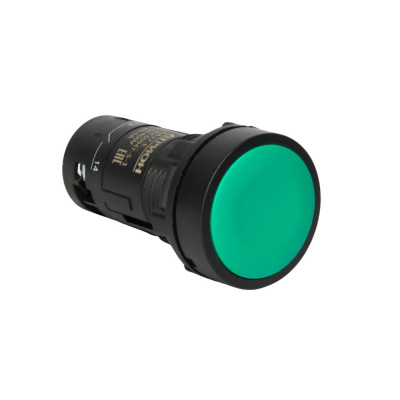 Кнопка LA37-E1A10G, 1NO, 3A(240VAC), зеленая, моноблок, фронт IP40 фото